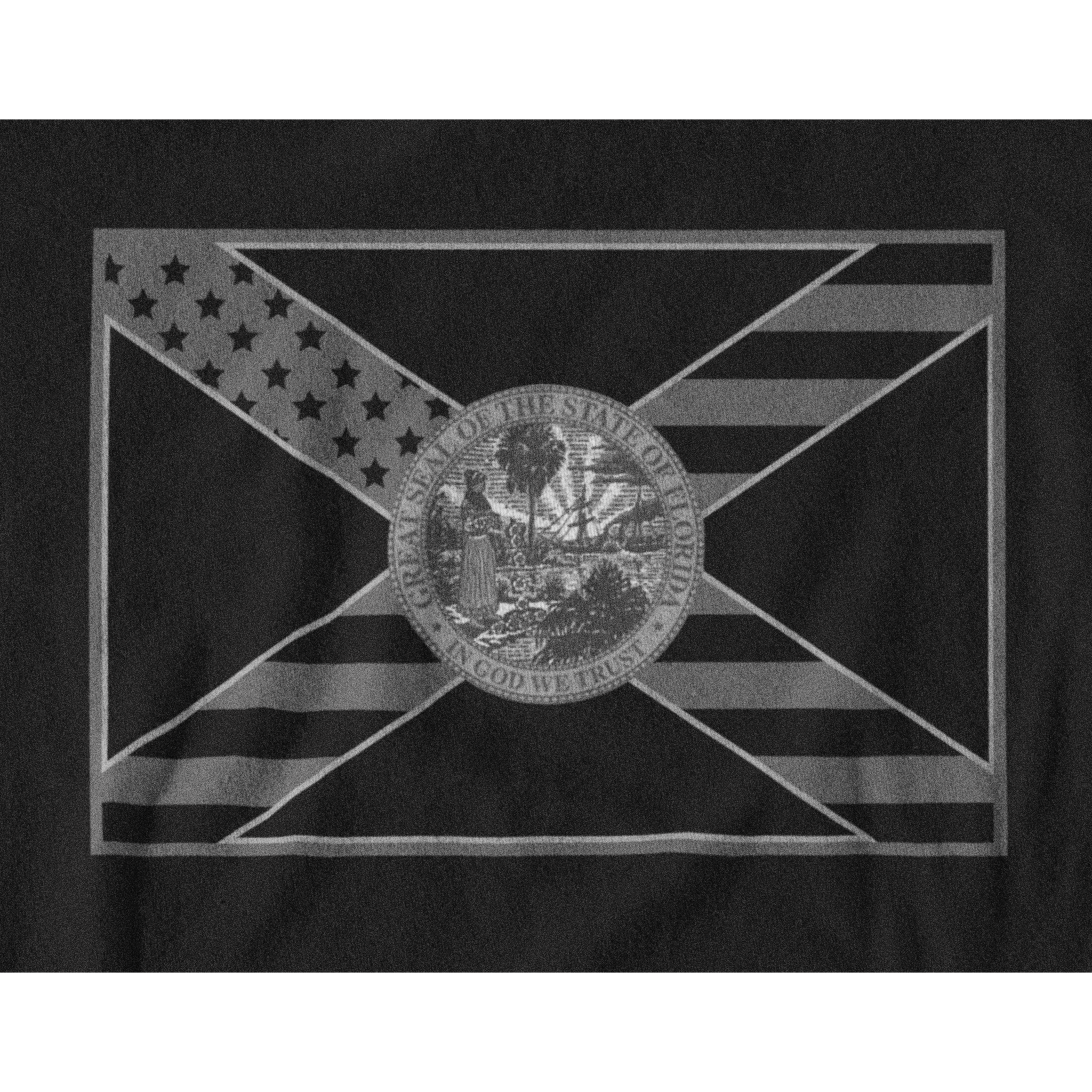 Florida Flag W Stars and Stripes Inlay Hoodie Ghost Grey